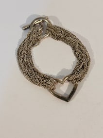 Tiffany & Co. Multi Strand Heart Toggle Bracelet 7?? Elegant Vintage Tiffany