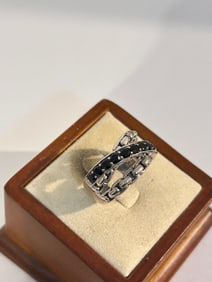 Vintage Designer John Hardy Jai Sterling Silver Onyx Ring sz 8