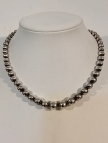 Tiffany & Co. Sterling Silver HardWear Graduated Bead Ball Necklace 16"