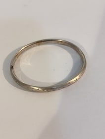 Vintage Sterling Silver floral carved hinged Bracelet 7"