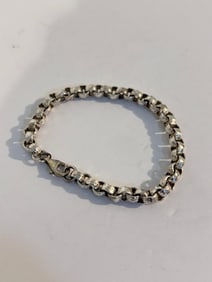 Vintage Solid Sterling Silver Tiffany Style Rolo Bracelet 7"