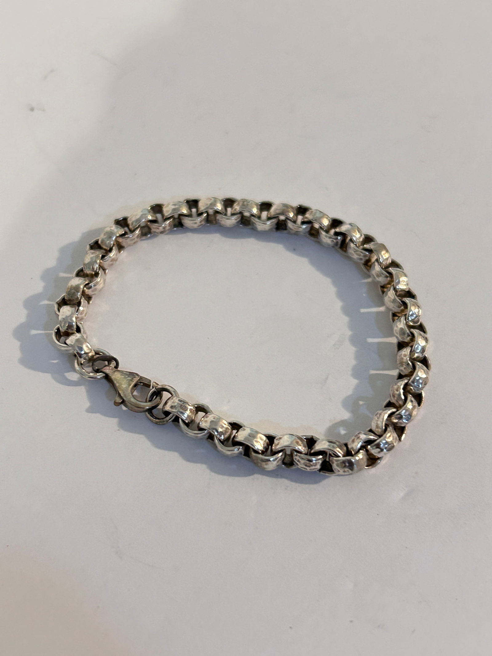 Vintage Solid Sterling Silver Tiffany Style Rolo Bracelet 7" (1 of 4)