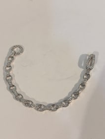Vintage Sterling Silver CZ Bracelet 7"
