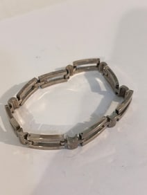 Vintage Sterling Silver link large Bracelet 10" 46 grams