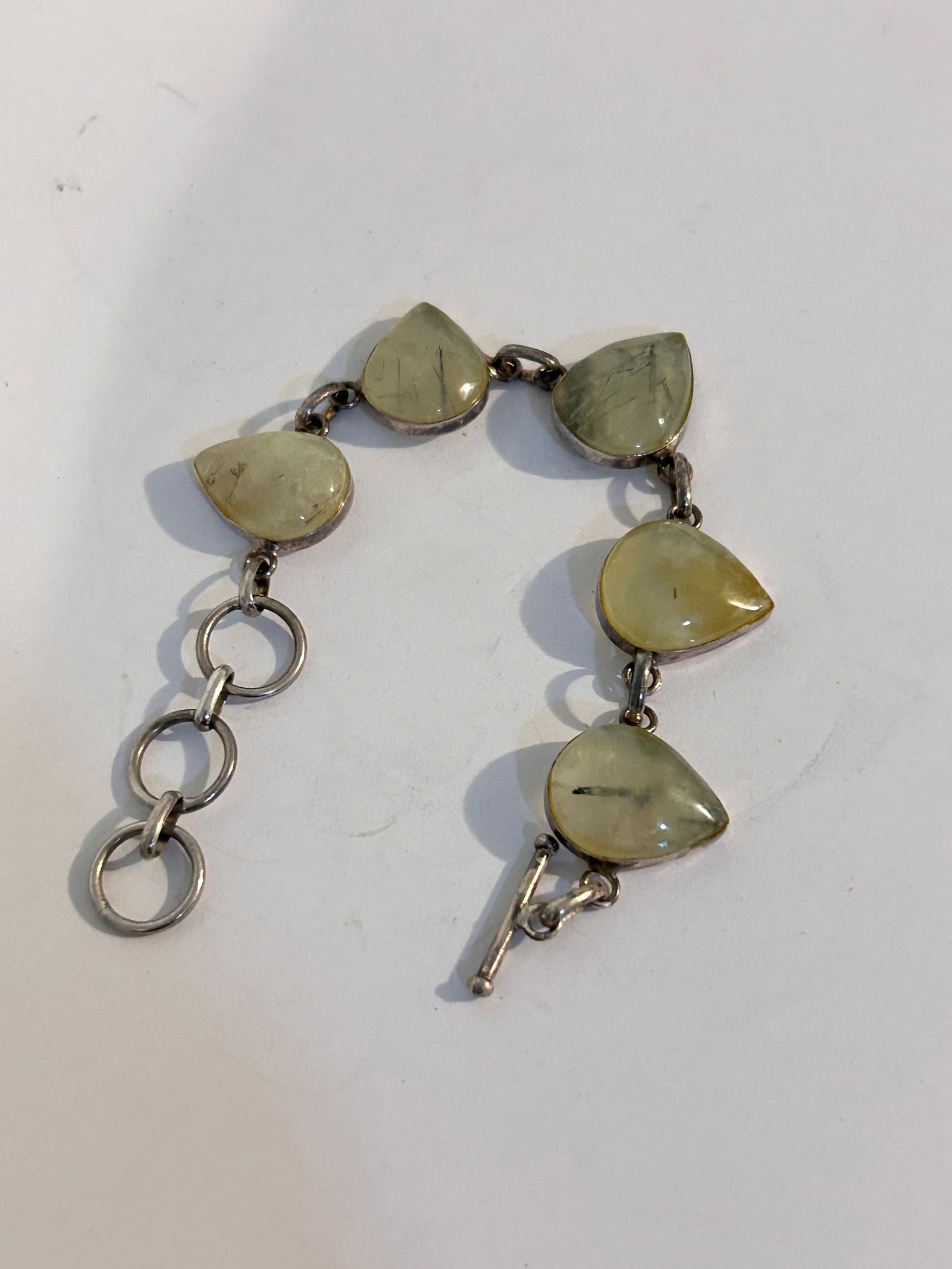 Vintage Sterling Silver Tourmaline Bracelet 7": Vintage Sterling Silver Tourmaline Bracelet 7" Please view all photos as they are part of the description and condition of this Item, Feel free to contact me with questions or picture requests! Used I