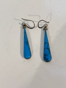 Vintage Sterling Silver Turquoise 950 TN-47 Earrings