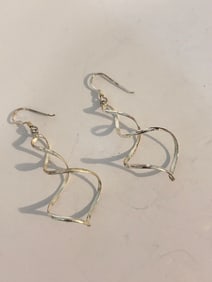 Vintage Sterling Silver twist Earrings