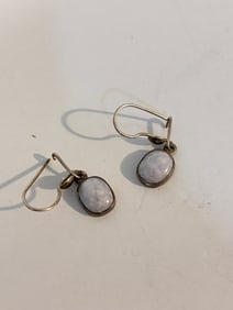 Vintage Sterling Silver gem stone Earrings