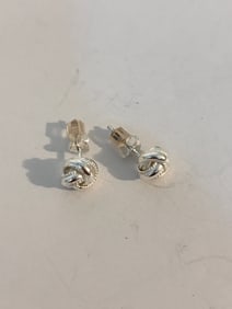Vintage Sterling Silver Tiffany style post Earrings