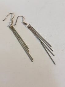 Vintage Sterling Silver wind chime Earrings