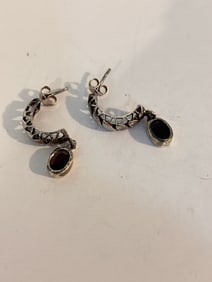 Vintage Sterling Silver Amethyst Earrings