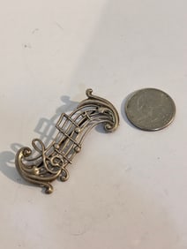 Vintage Sterling Silver musical modernist Pendant