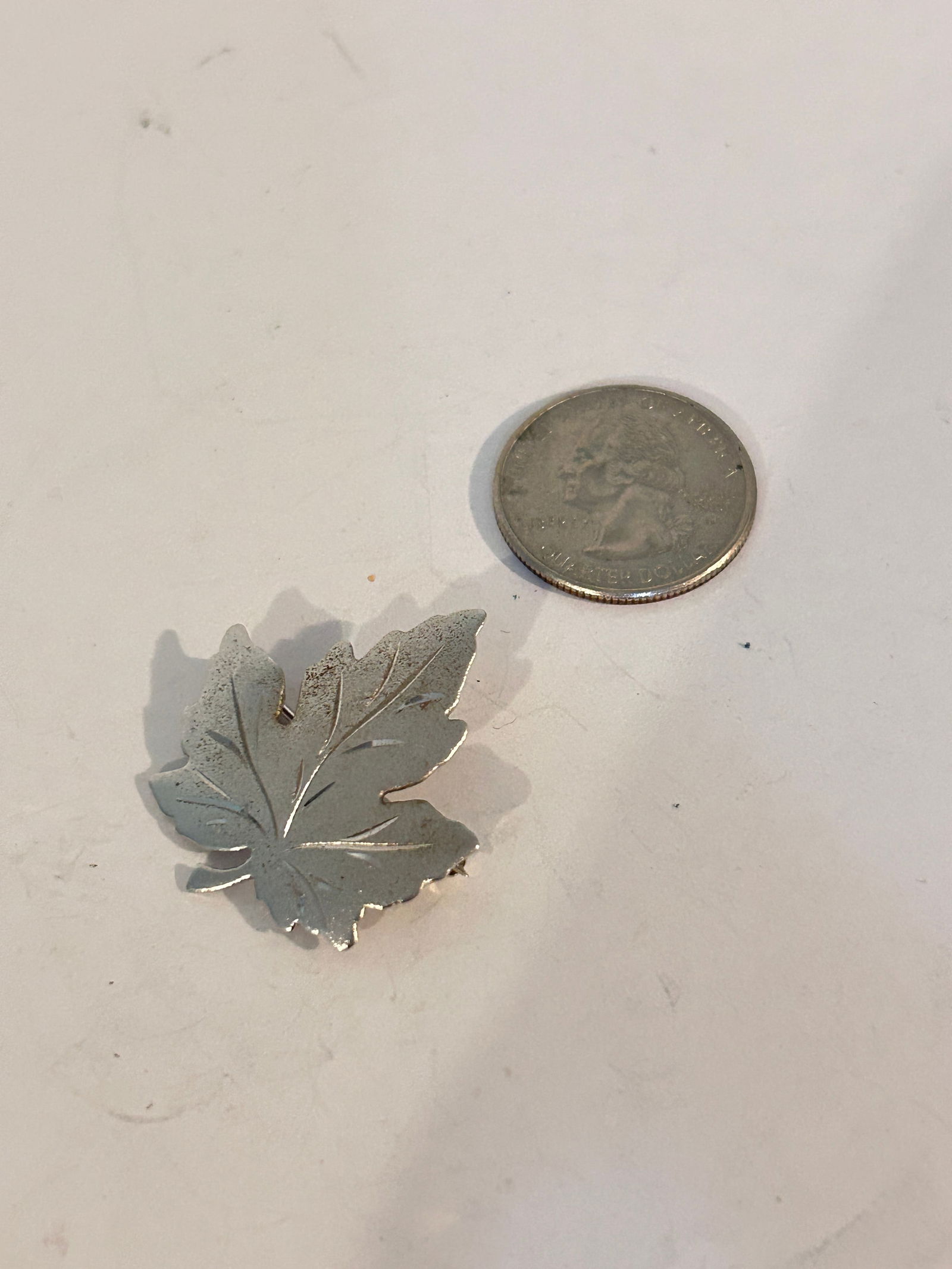 Vintage Sterling Silver leaf Pendant (1 of 4)