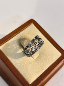 Vintage Sterling Silver filigree Ring sz 7