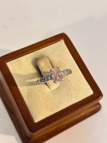 Vintage Sterling Silver Pink Tourmaline Ring sz 7