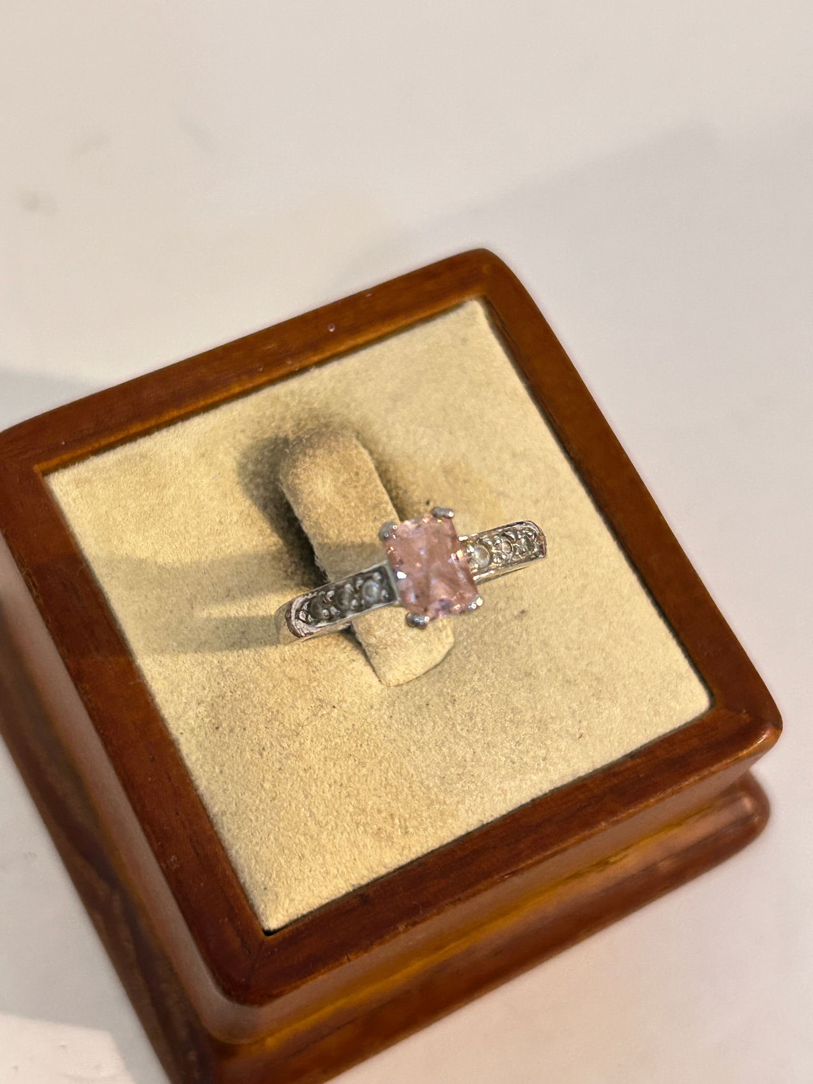 Vintage Sterling Silver Pink Tourmaline Ring sz 7 (1 of 5)