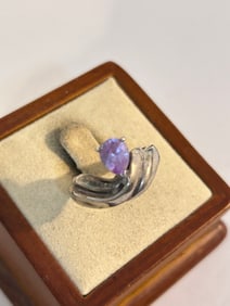 Vintage Sterling Silver Pink Amethyst Ring sz 8
