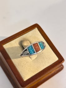 Vintage Sterling Silver Navajo Indian Ring sz 11