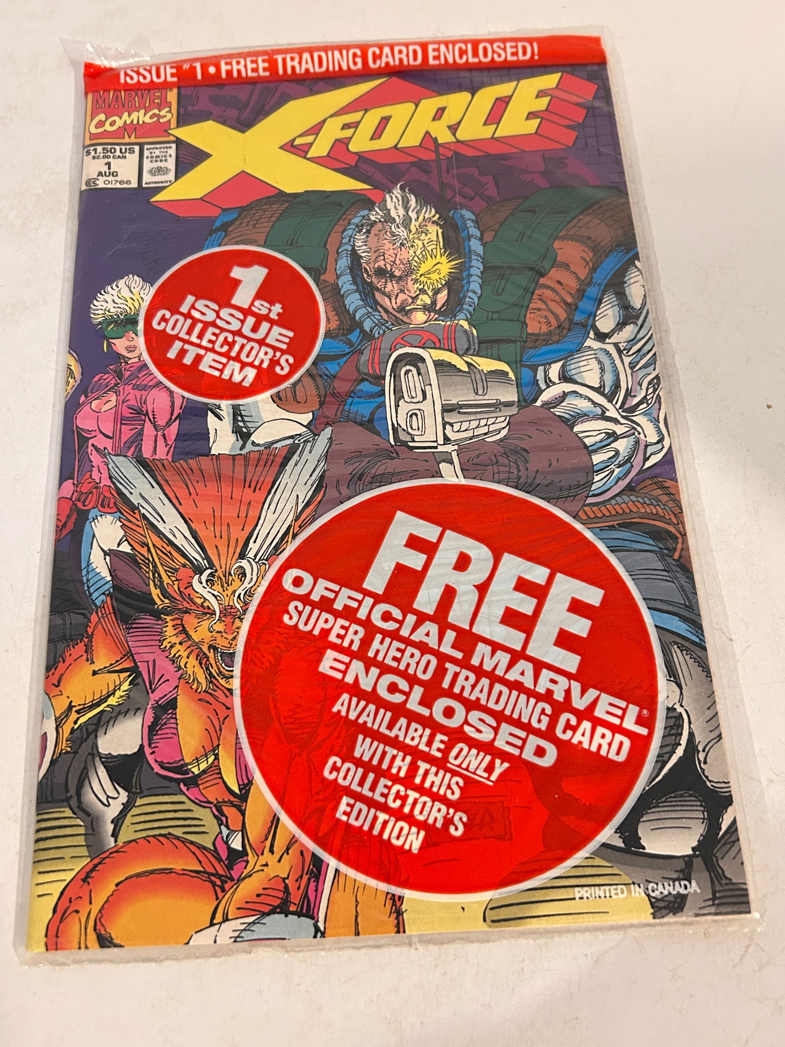 Vintage Comic Book X-Force # 1 with Cable card unopen (1 of 2)