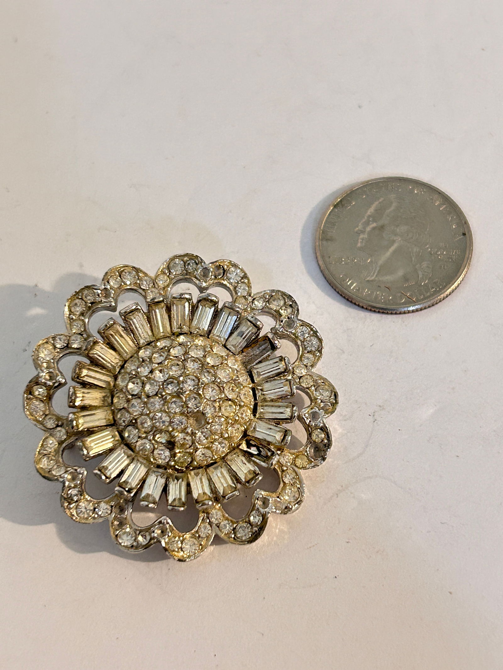 Vintage Brooch: Vintage Silvertone Coro flower Earrings Please view all photos as they are part of the description and condition of this Item, Feel free to contact me with questions or picture requests! Used Item AS