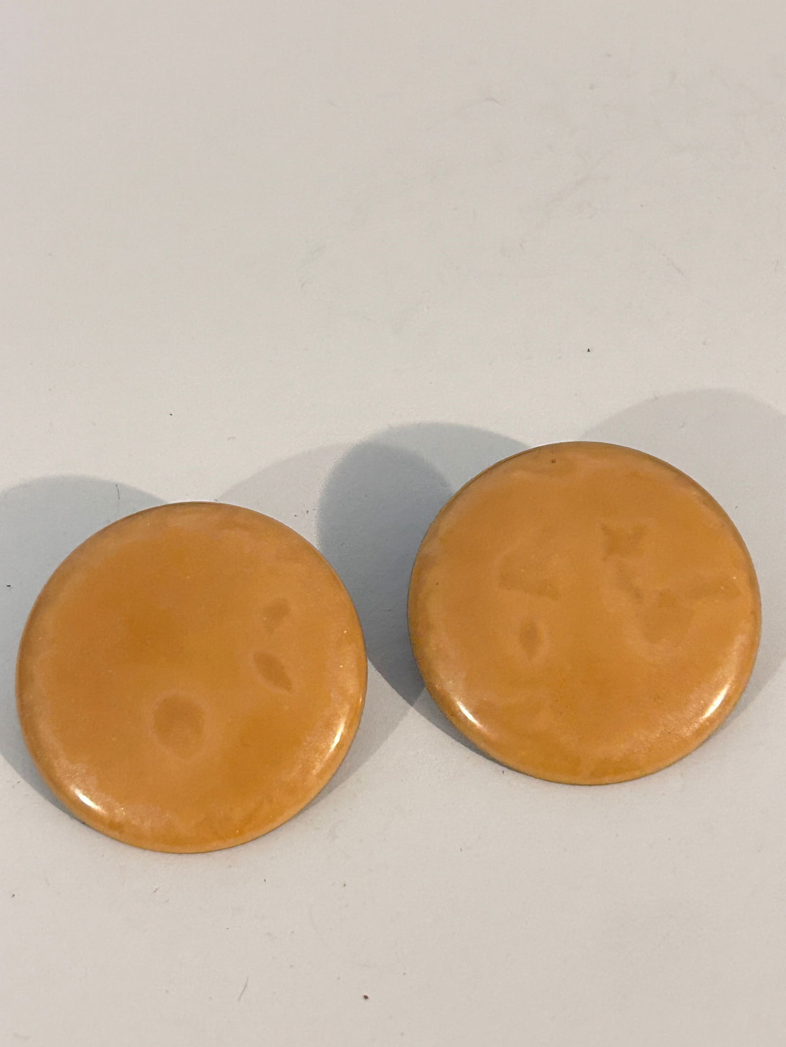 Vintage Brown Acrylic over Brass post Earrings no backs (1 of 4)