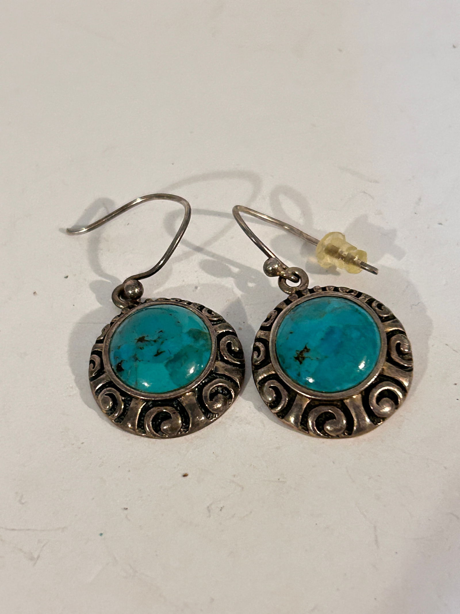 Vintage Sterling Silver Barse Turquoise Earrings (1 of 4)