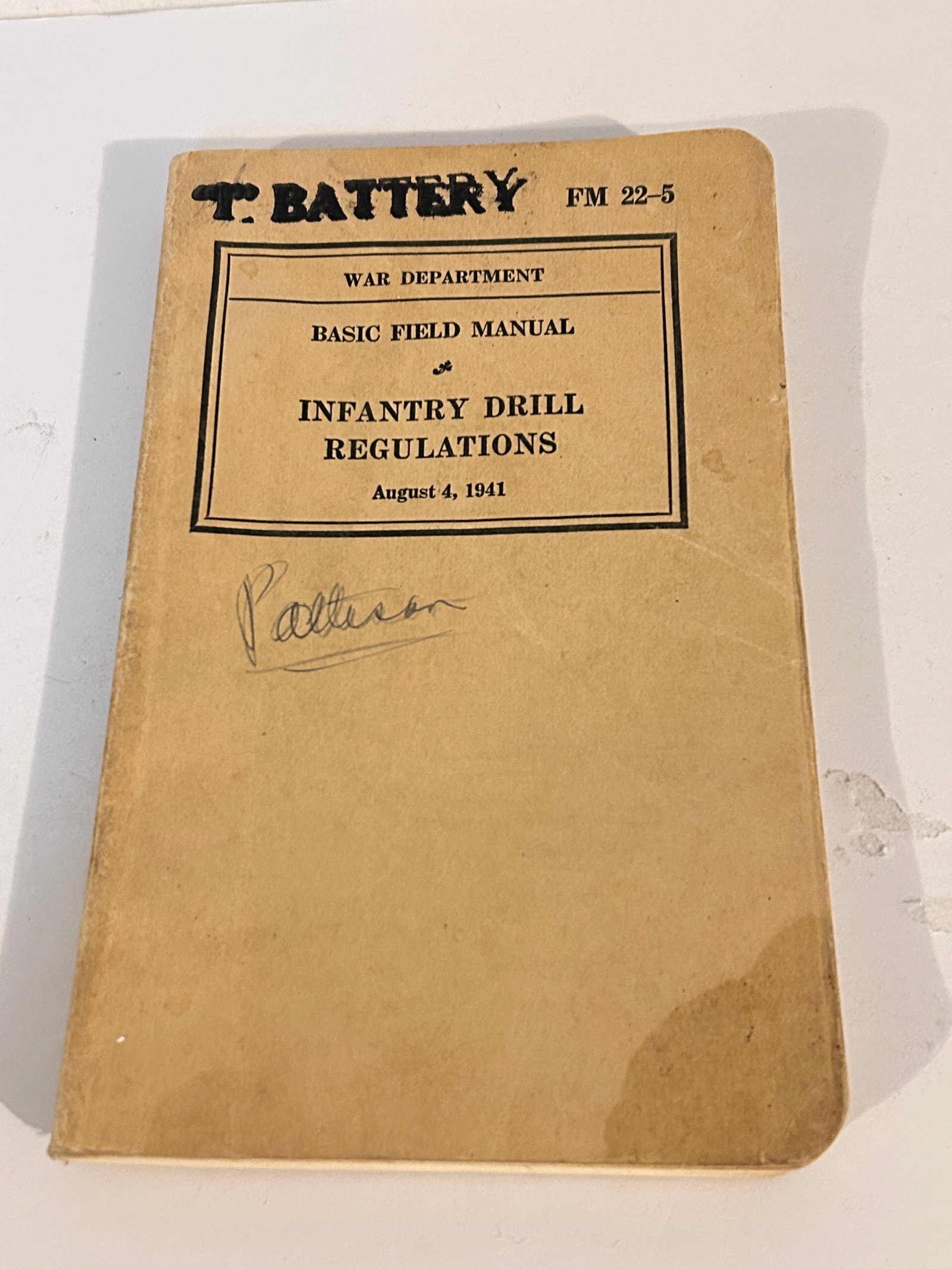Vintage War Department Manual Military Book Aug 4, 1941 (1 of 3)