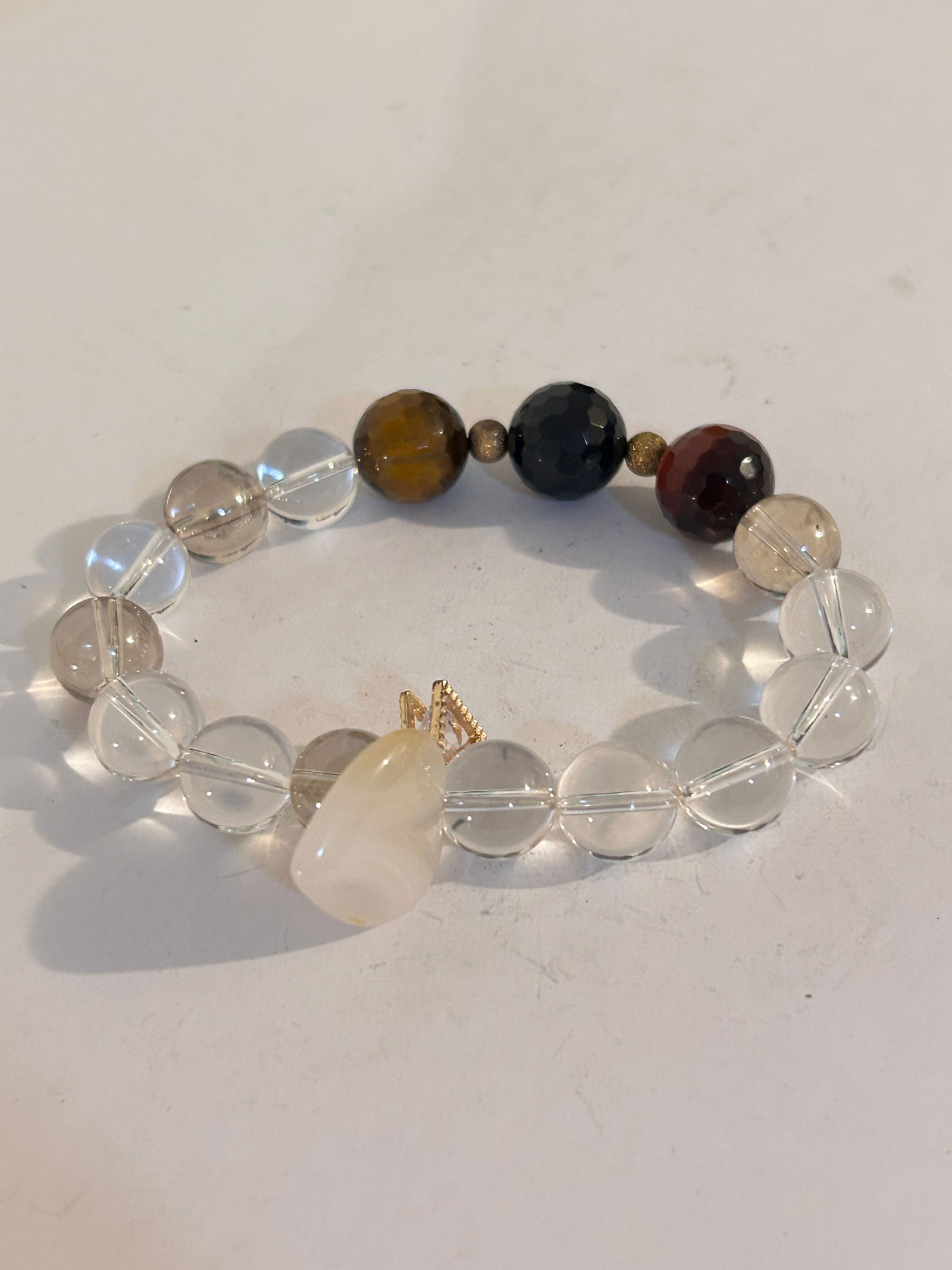 Vintage Multi Gemstone tested Bead stretch Bracelet 8" (1 of 3)