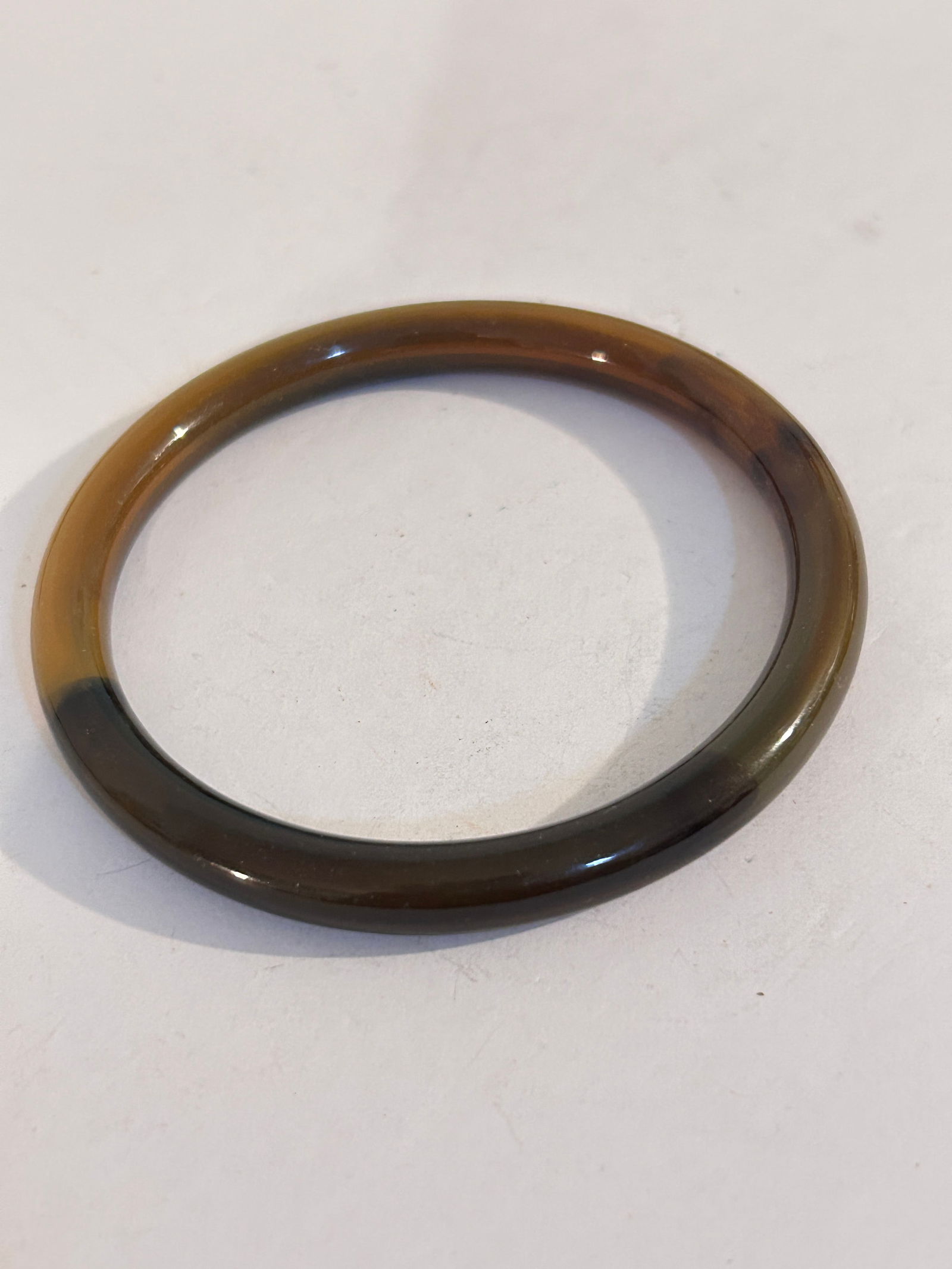 Vintage Arylic brown bangle Bracelet 7" (1 of 3)