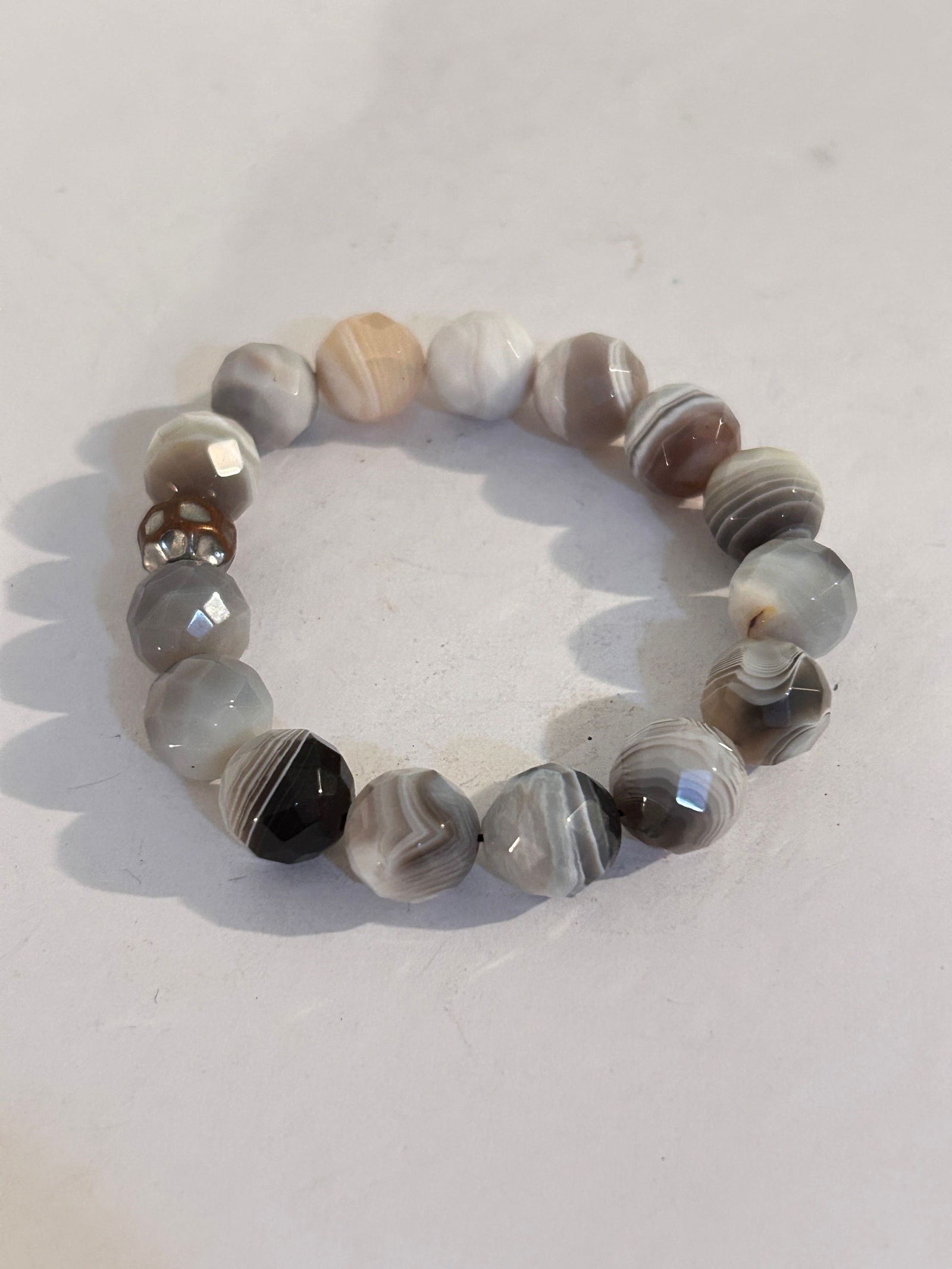 Vintage Amethyst Tested Bead Stretch Bracelet 7" (1 of 3)