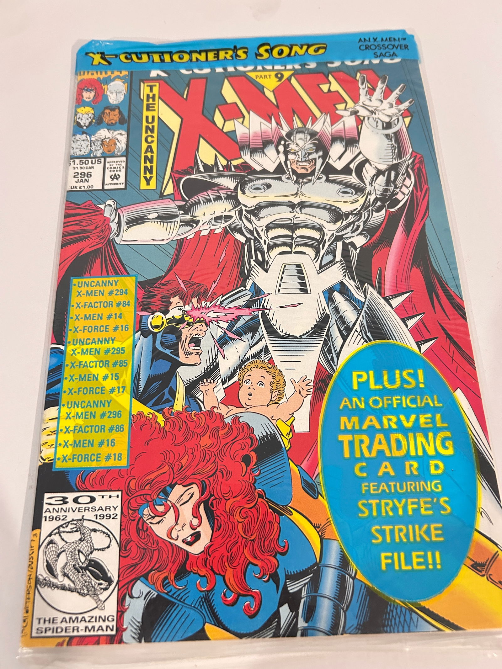 Vintage Comic Book Uncanny X-Men # 296 in plastic (1 of 2)