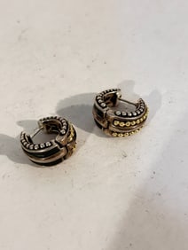 Sterling Silver 14K Gold Pierced Earrings Vintage