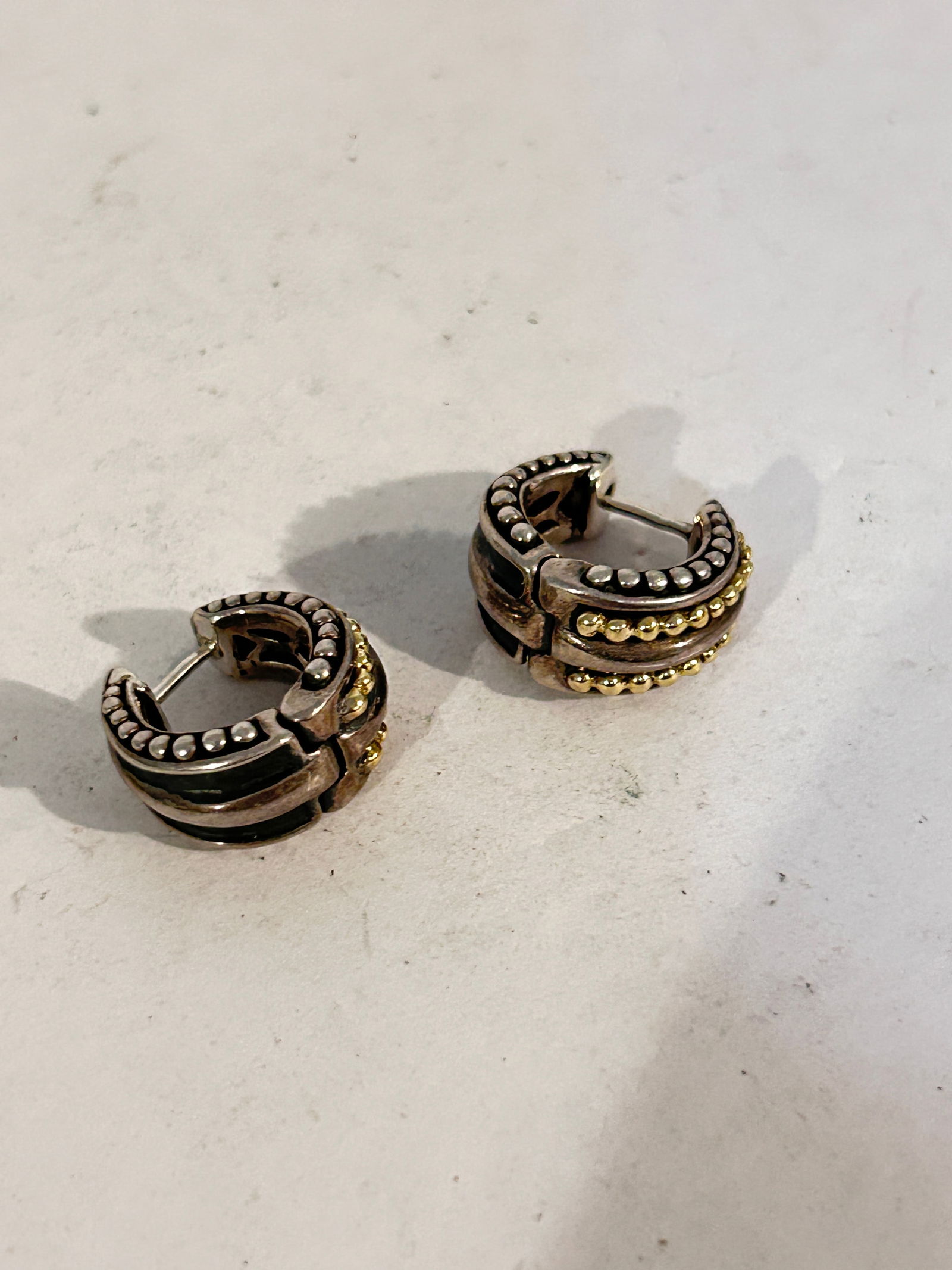 Sterling Silver 14K Gold Pierced Earrings Vintage: Sterling Silver 14K Gold Pierced Earrings Vintage Please view all photos as they are part of the description and condition of this Item, Feel free to contact me with questions or picture requests! Use