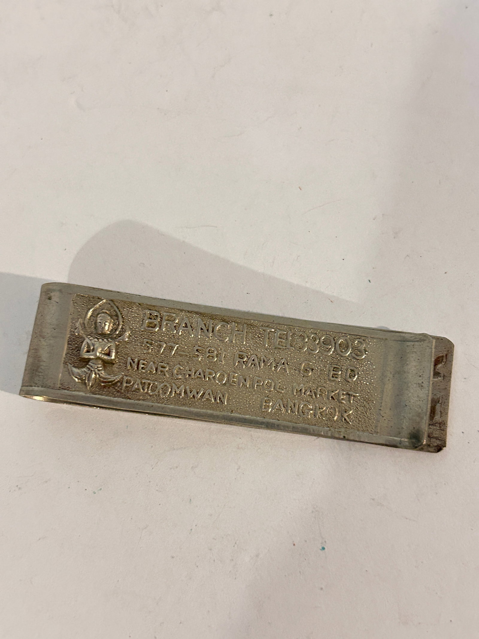 Vintage Silver Tone Bangkok Jewelry Thailand Money Clip: Vintage Silver Tone Bangkok Jewelry Thailand Money Clip Please view all photos as they are part of the description and condition of this Item, Feel free to contact me with questions or picture request