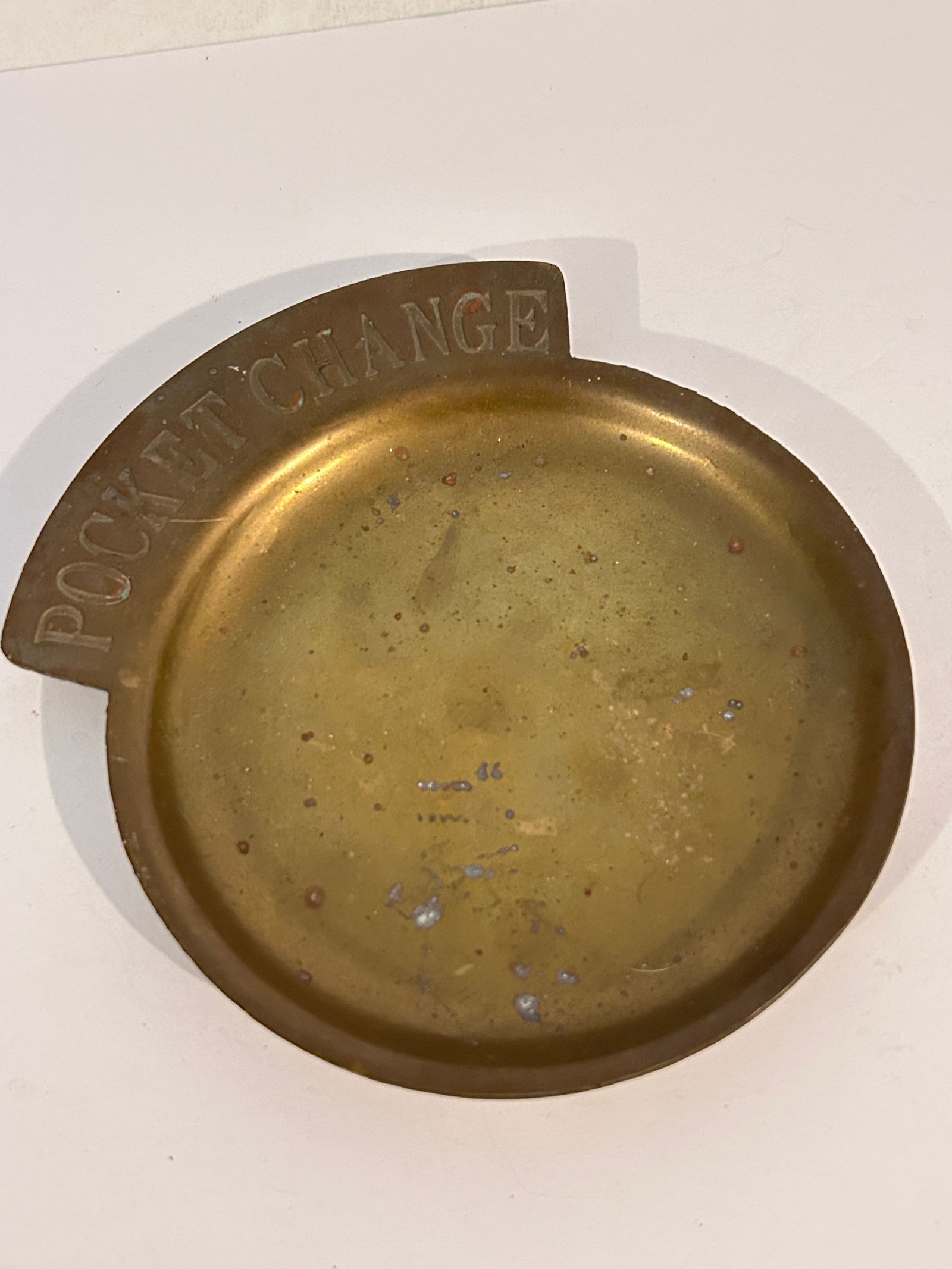 Vintage Pocket Change Dish Brass 6" (1 of 4)