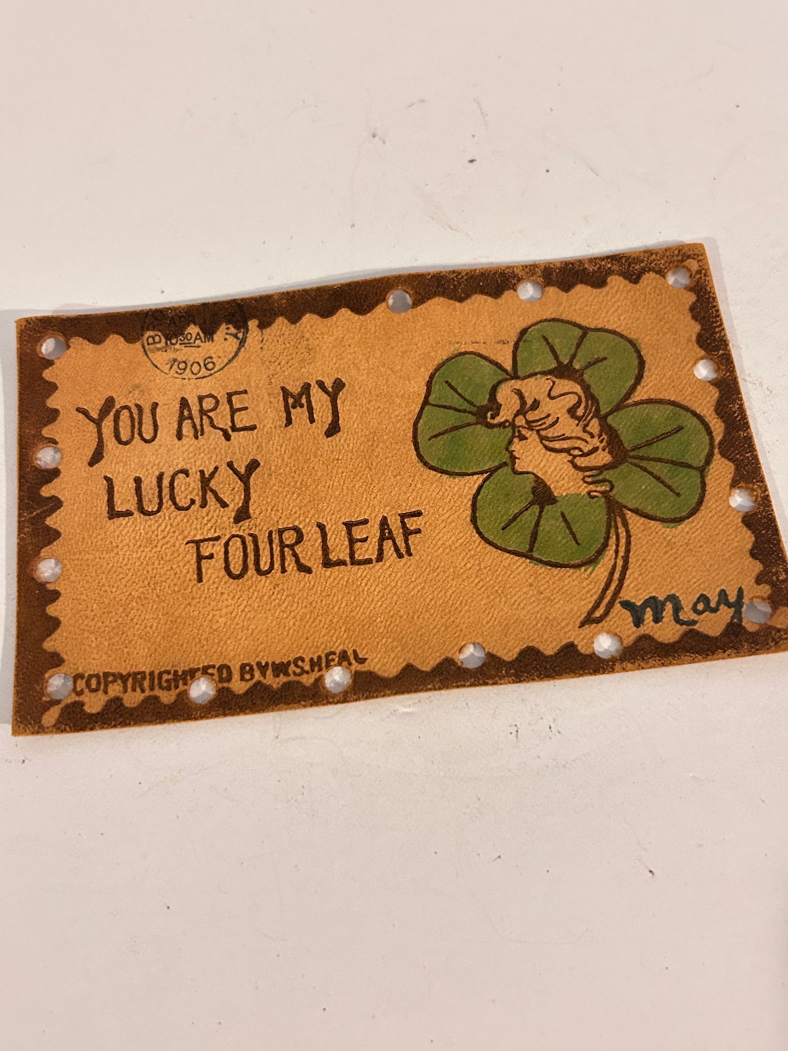 Vintage Leather Post Card (1 of 3)