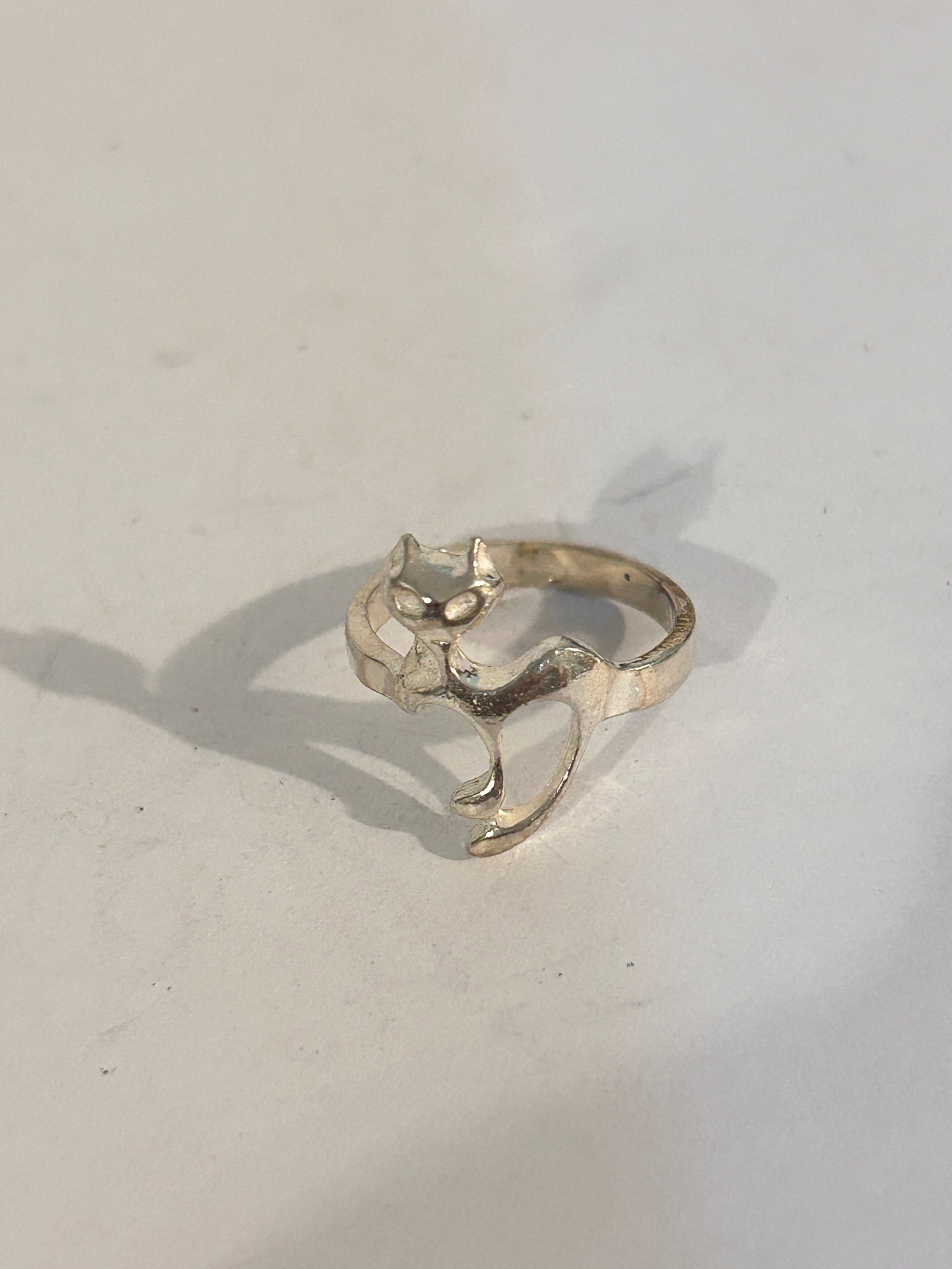 Vintage Sterling Silver cat Ring Sz 7 (1 of 4)