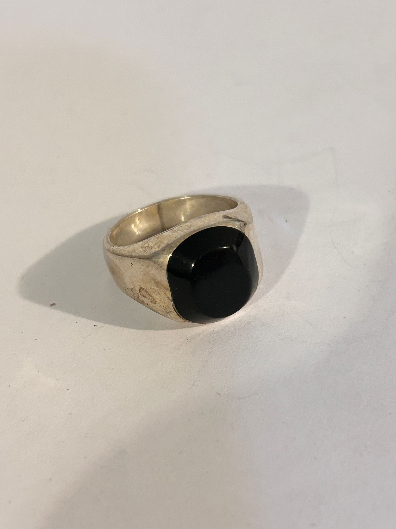 Vintage Sterling Silver Onyx Ring Sz 7 (1 of 4)