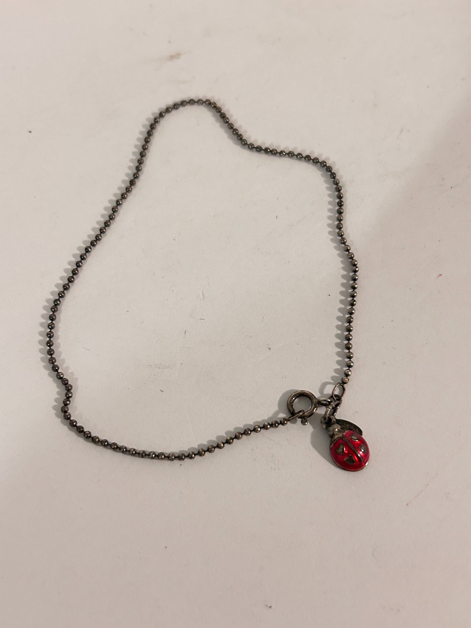 Vintage Sterling Silver lady bug Bracelet 8" (1 of 5)