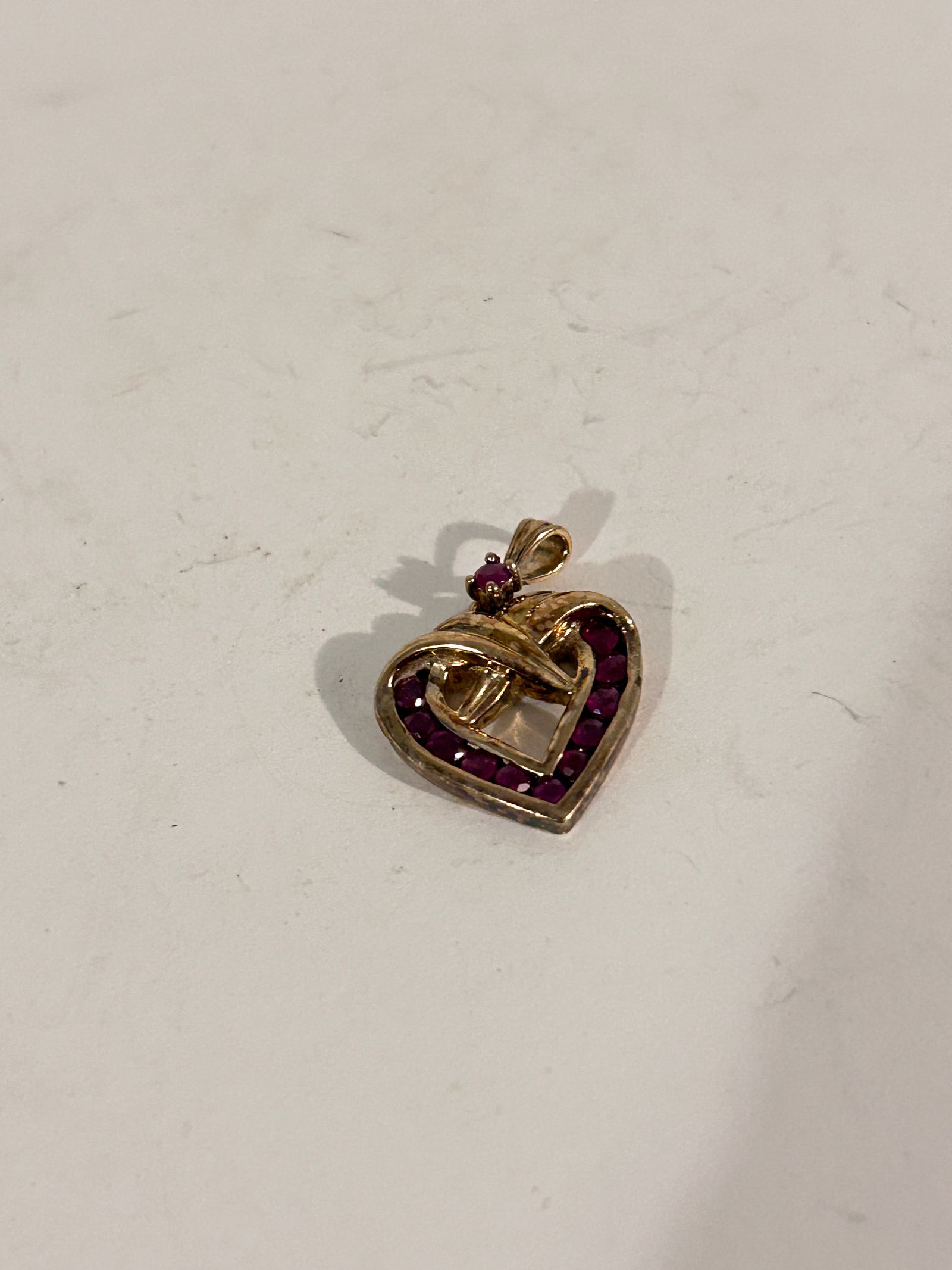 Vintage Sterling Silver Amethyst heart Pendant (1 of 5)