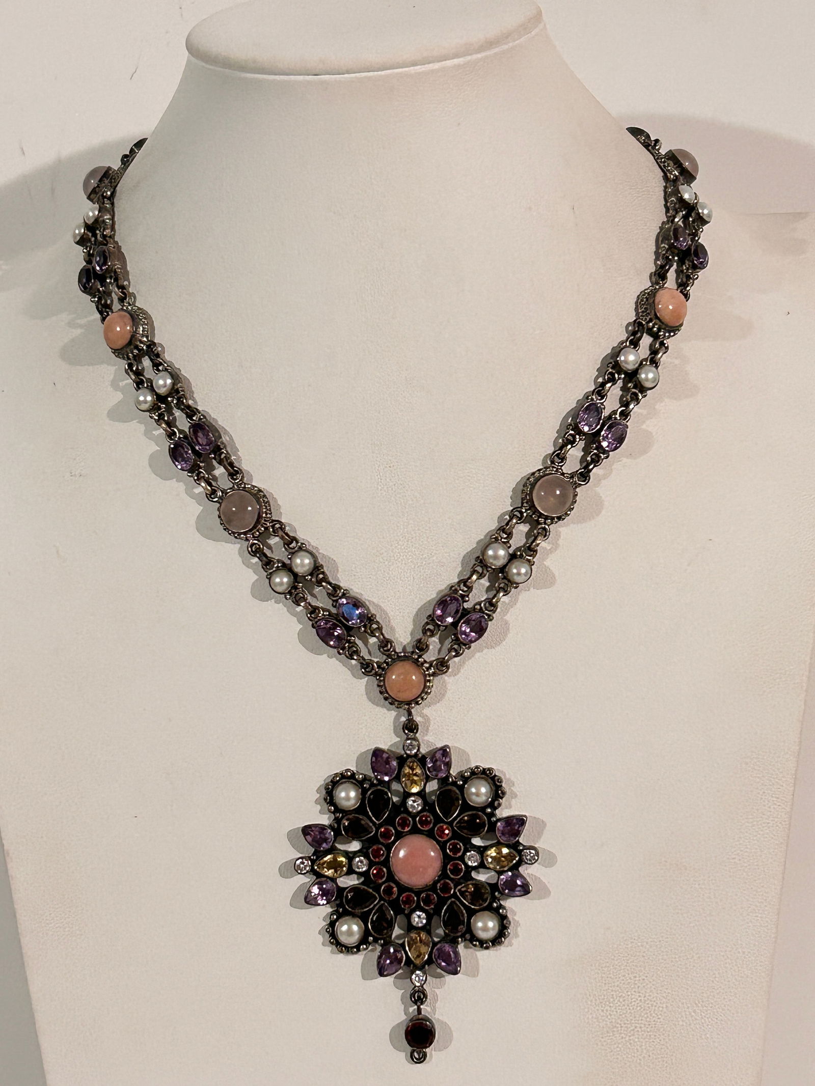 NICKY BUTLER RAJ India 925 limited 75/400 multi gemstone necklace NB 925 (1 of 6)