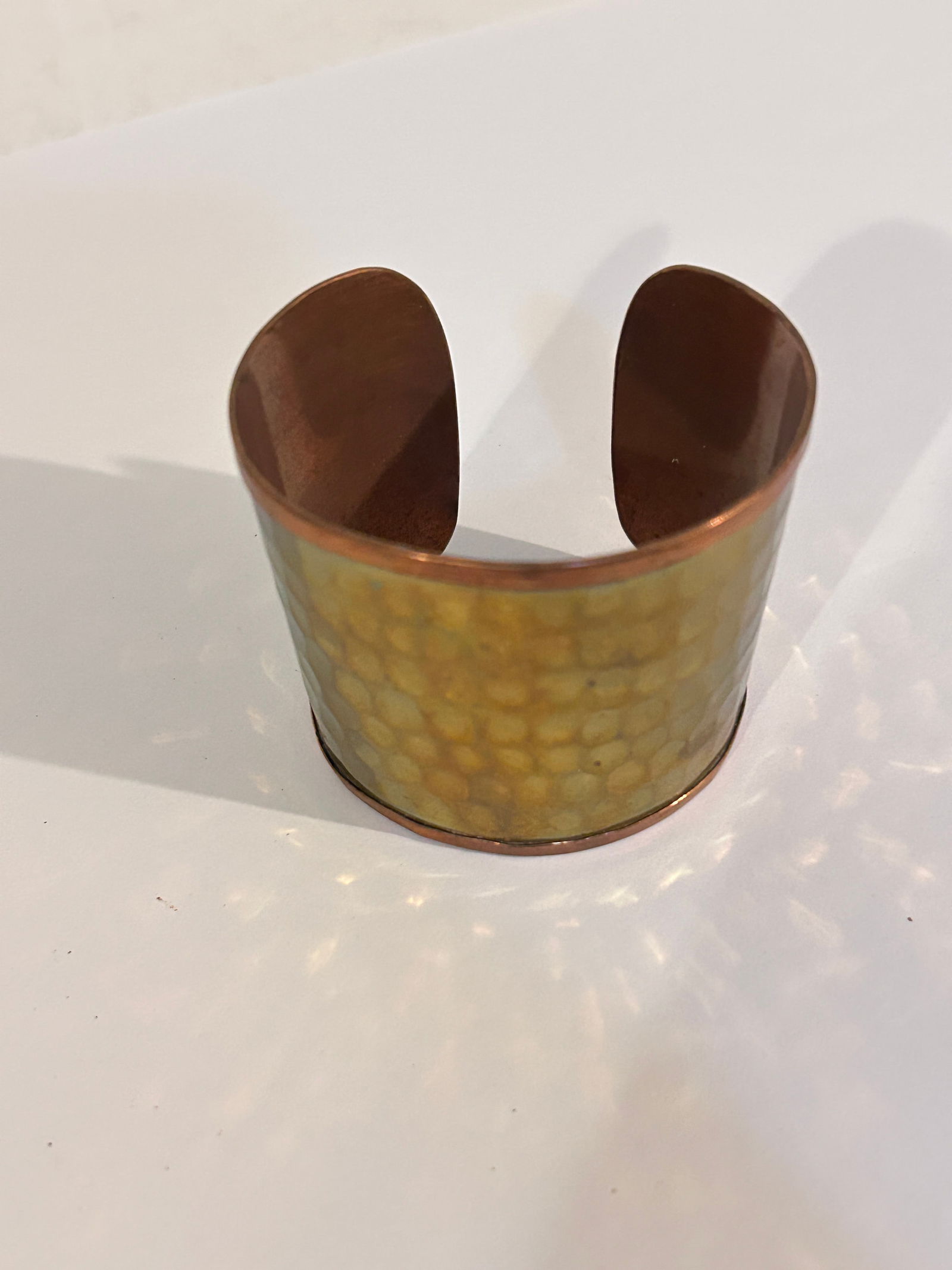Vintage Hammered Copper Cuff Bracelet Sz 7" (1 of 4)