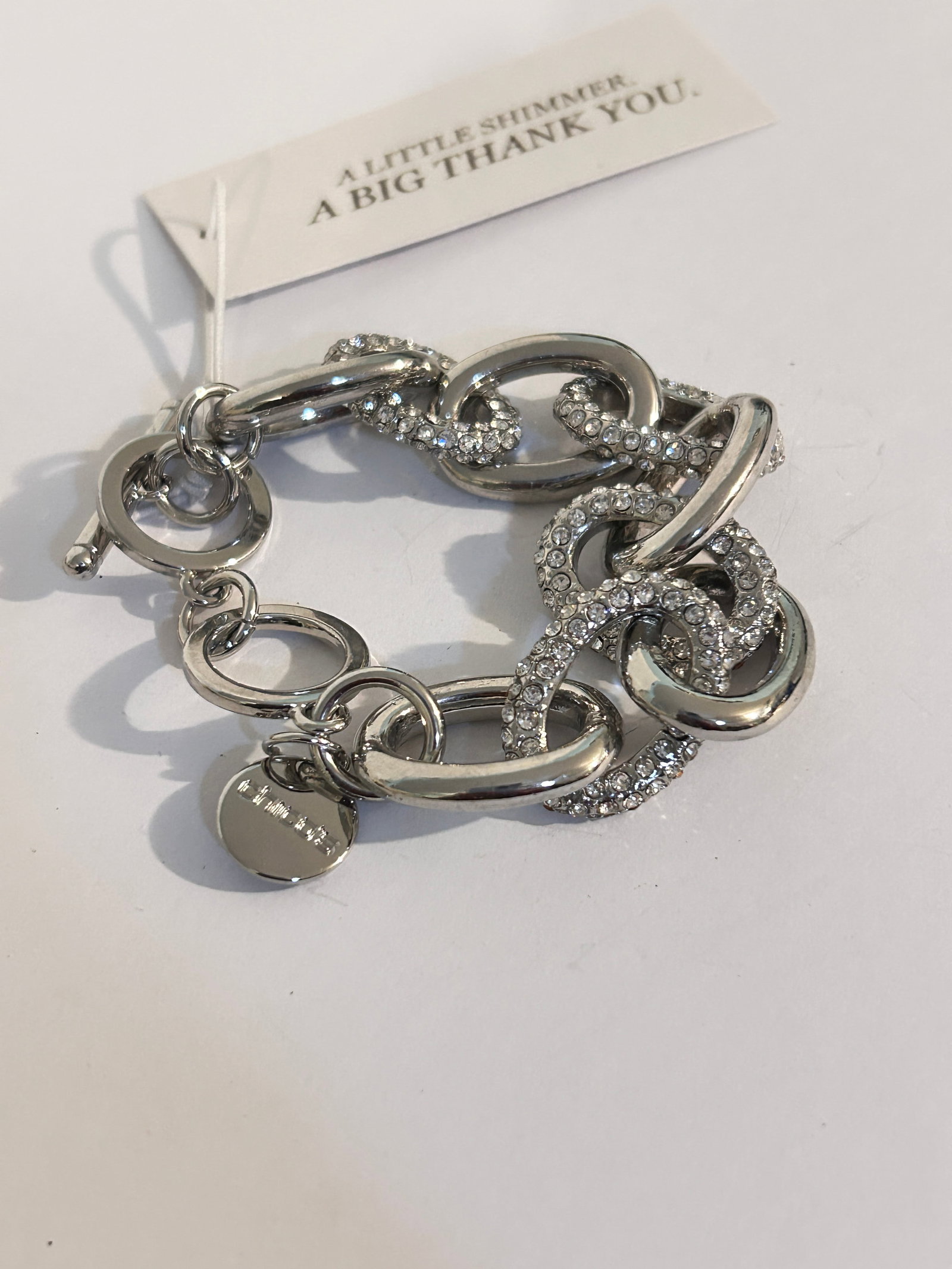 Vintage Chicos Rhinestone chain Bracelet 8" New: Vintage Chicos Rhinestone chain Bracelet 8" New Please view all photos as they are part of the description and condition of this Item, Feel free to contact me with questions or picture requests! Used 