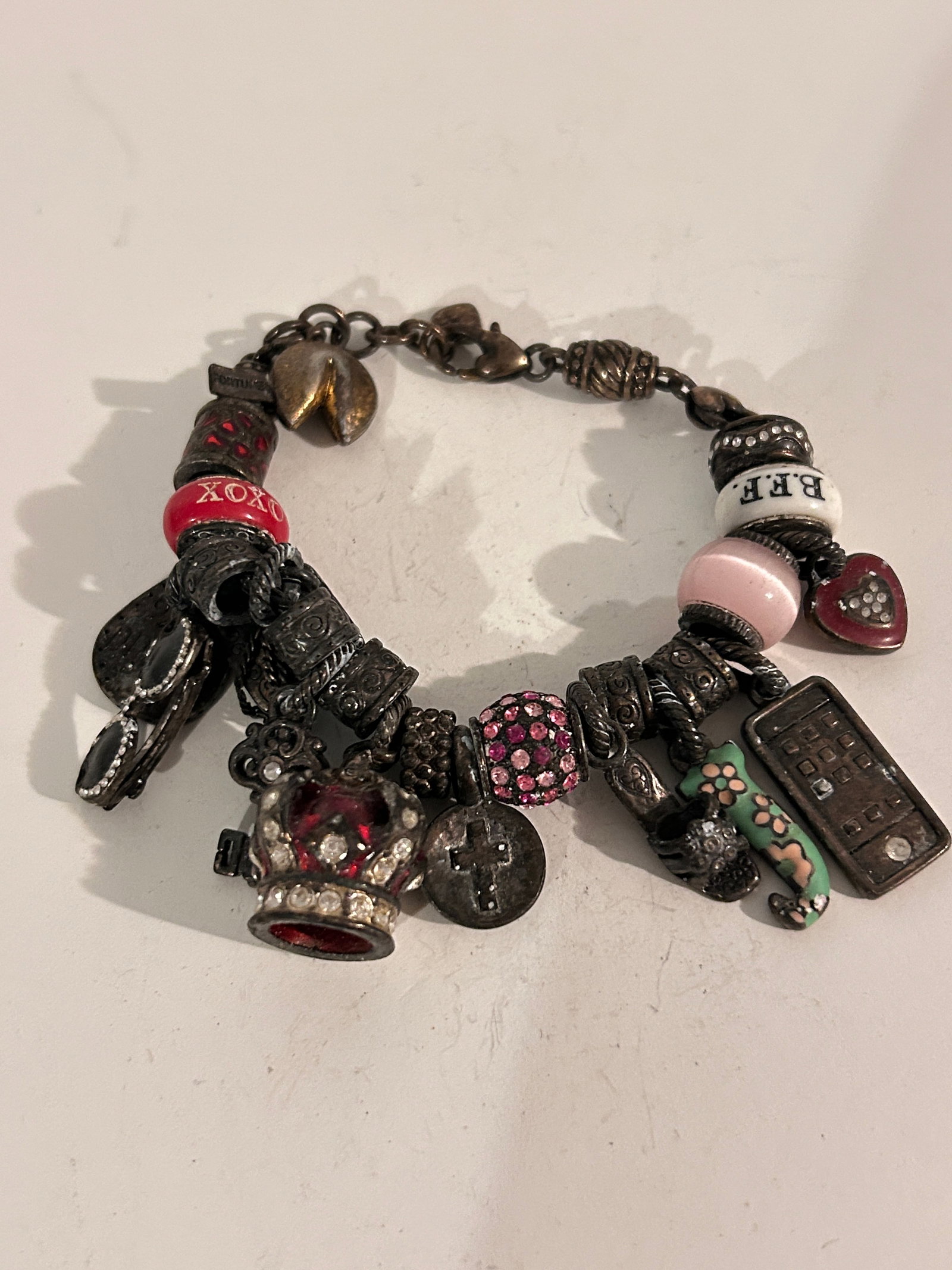 Vintage Brighton multi old Charms Rare Silver Bracelet 7" 7": Vintage Brighton multi old Charms Rare Silver Bracelet 7" 7" Please view all photos as they are part of the description and condition of this Item, Feel free to contact me with questions or picture re