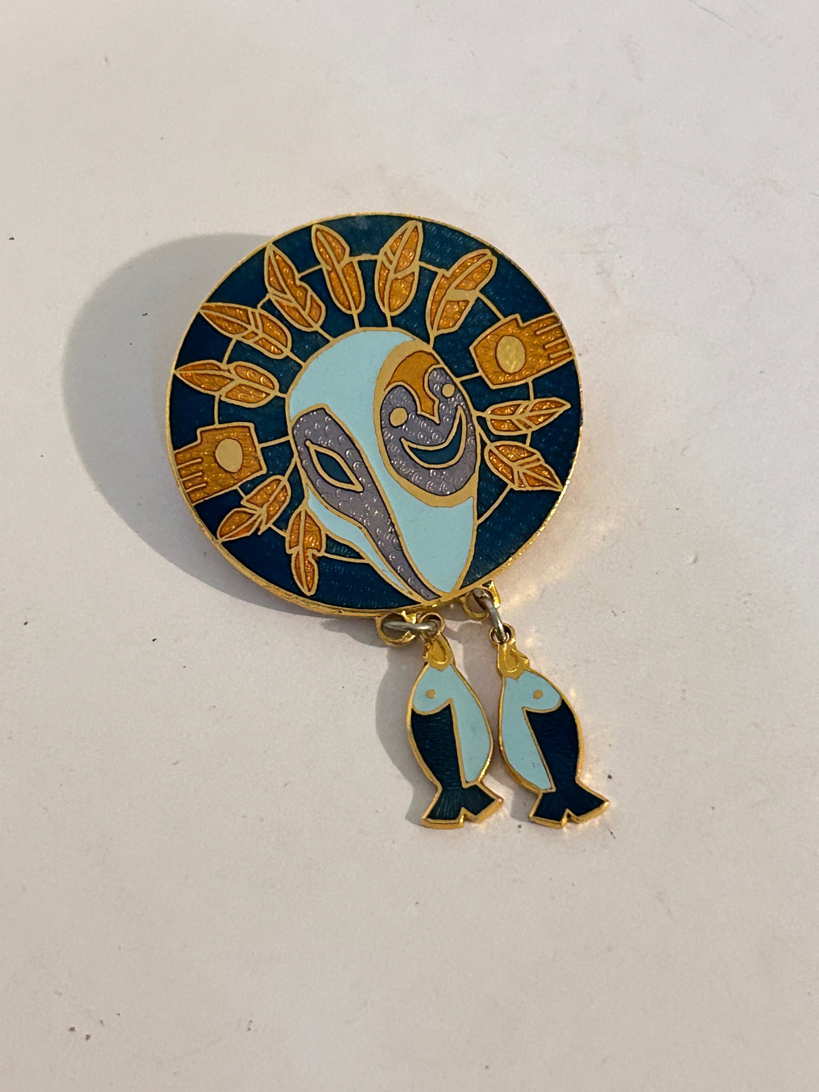 Vintage Barbara Lavallee Cloisonne Enamel Brooch (1 of 4)