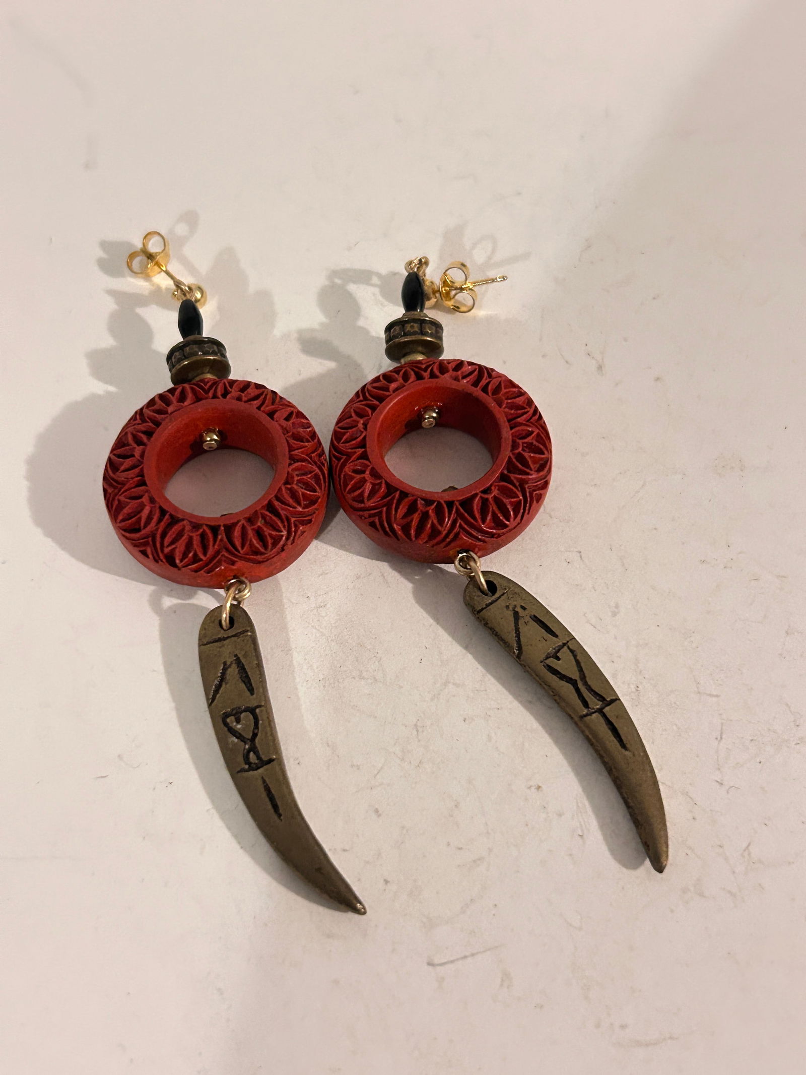 Vintage Cinnabar Earrings (1 of 4)