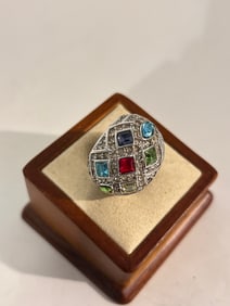 Vintage Swarovski Crystal GC Ring Sz 8