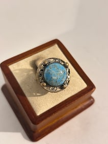 Vintage Faux Turquoise Ring Sz 5
