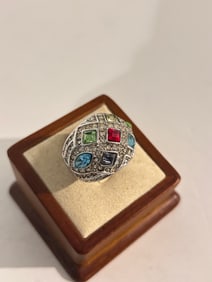Vintage Swarovski Crystal GC Ring Sz 8