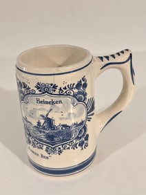 Vintage Delft Blue Heineken Beer Stein Mug Holland